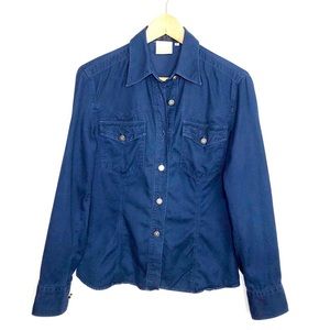 VERSACE Navy blue button down shirt